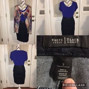 White House Black Market denim skirt size 2